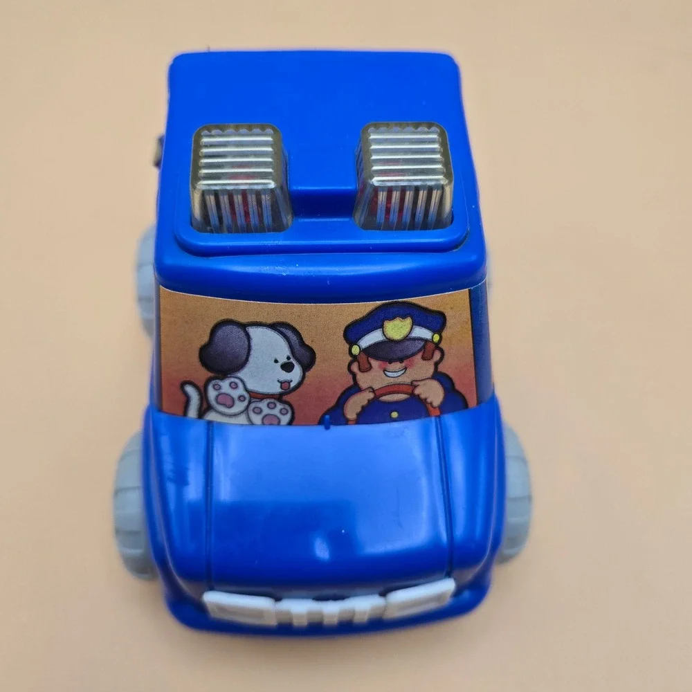 Vintage 1992 Shelcore Blue Police Car Toy Officer and Dog 1005/1006 USA‎ Made